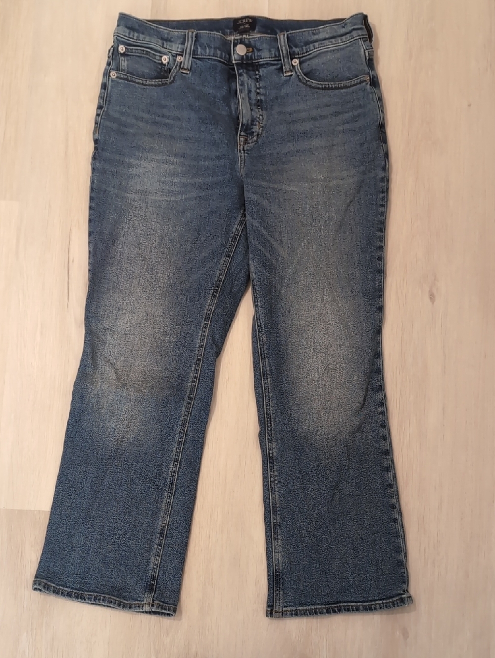 J. Crew Factory Medium Blue Flared Wide-Leg Jeans